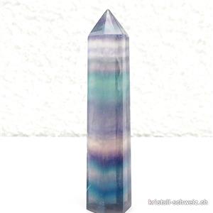 Fluorit Regenbogen, Spitze geschliffen 6 - 6,5 cm