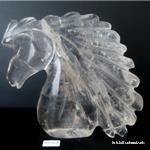 Pferd in Bergkristall stilisiert. Einzelstück von 988 Gramm. 