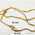 Schlangenkette rund Silber 925 vergoldet. Länge 42 cm 