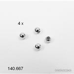 4 Stk - Questschösen oder Zwischenteile aus 925 Silber rhodiniert, 3 mm / Bohrung 1,5 mm