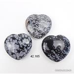 Herz Schneeflocken Obsidian flach 4,2 x 4 x 1,3 cm. SONDERANGEBOT