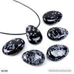 Obsidian Schneeflocken gebohrt mit Lederband