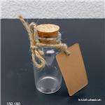 Kleine Flasche zum Befüllen mit Korkstopfen und Etikett, 25 ml