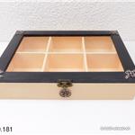 Holzbox mit 6 Fächern und Dekor. Unikat, Handgemacht