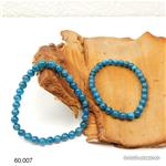 Armband Apatit blau 6,5 mm, elastisch 19 cm. Grösse M-L