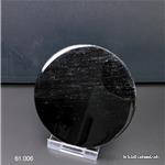 Spiegel Obsidian schwarz und silber 8 cm, mit Plexiglaständer