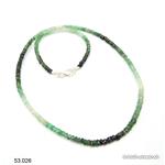 Halskette Emerald - Smaragd Buttons facettiert 3 - 4 cm / 46 cm