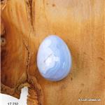 1 Ei YONI Chalcedon blau gebändert 4 x 3 cm. Grösse M. Unikat, UNGEBOHRT