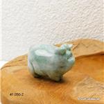 Schwein Jadeit - Edel Jade grün, ca. 4 x 2,5 cm. Unikat