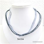 Halskette Organza Silber-grau, einstellbar