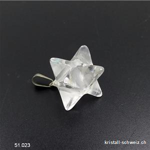 Anhänger Bergkristall - Merkaba 1 - 1,5 cm mit Metallöse