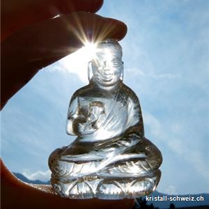 Buddha aus Bergkristall 6,7 cm, Qual. A. Unikat