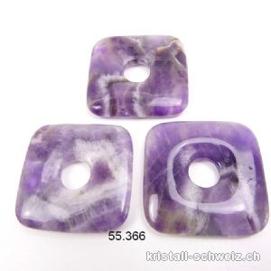 Amethyst - Quarz, Donut quadratisch 4 cm. SONDERANGEBOT