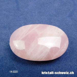 Rosenquarz aus Namibia, Antistress Linsenstein 4,5 x 3 cm