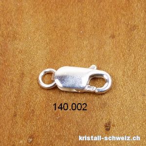 Verschluss Lobster 13,6 x 5,2 mm, 925 Silber RHODINIERT