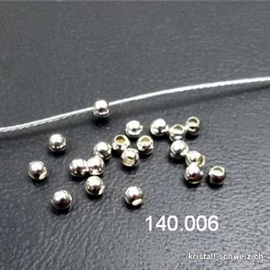 20 Stk - Perlen oder Questschösen 2 mm, Silber 925