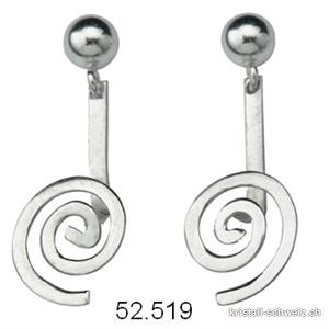 2 Ohrhänger Spirale Silber, für 15 mm Donut 