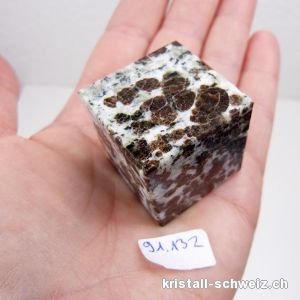 Granat in Matrix Gneis, Würfel von 3 x 3 cm. Einzelstück