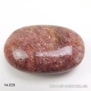 Aventurin rosa - rot Antistress Linsenstein 4,5 x 3 cm