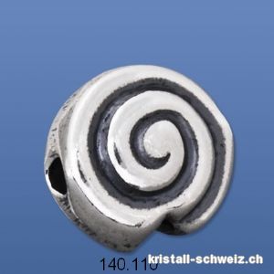 Schnecke 9 mm gebohrt, Zwischenteil 925er Silber