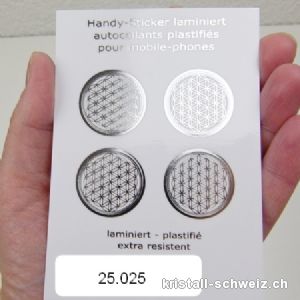 Aufkleber Blume des Lebens Silber für Handy. SONDERANGEBOT