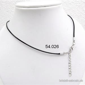 Halskette Leder Look schwarz, verstellbar 44 bis 48 cm