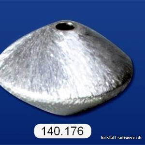 Linse hoch 10 mm, Zwischenteil 925er Silber gebürstet