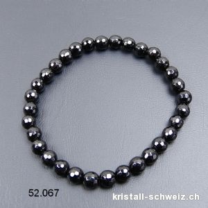 Armband Turmalin schwarz FACETTIERT 6 mm / 19 cm