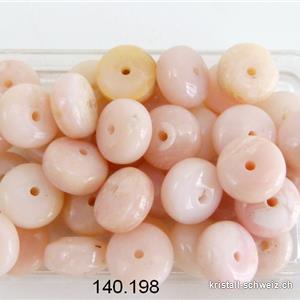 Opal - Andenopal rosa-beige, Linse gebohrt 10 mm