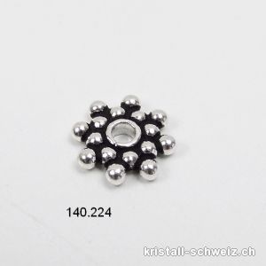 1 Stk. Ethno Blume 10 mm, Zwischenteil 925er Silber