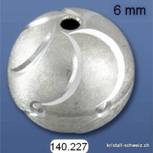 Kugel gelocht - Jupiter - 6 mm aus 925 Silber. SONDERANGEBOT