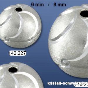 Kugel gelocht - Jupiter - 8 mm aus 925 Silber. SONDERANGEBOT