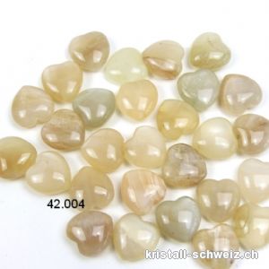 Herz Mondstein grau-beige mini 1,6 cm