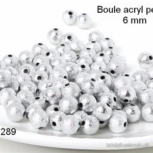 Perle Kunststoff diamantiert Silber 6 mm