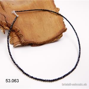 Halskette Spinell schwarz facettiert 3 mm / 45 cm