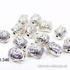 Zwischenteil Buddha Metall versilbert 9 x 7 mm