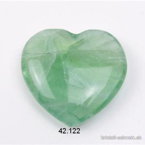 Herz Fluorit hell grün flach 4 x 4 x 1,3 cm. A Qual.