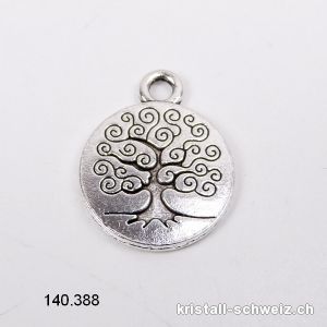 Charm Baum des Lebens aus Metall versilbert. Durch. 1,5 cm. SONDERANGEBOT 