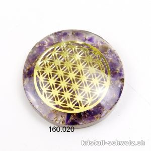 Thaler Orgonit Blume des Lebens und Amethyst 4 cm