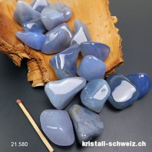 Chalcedon blau ungebändert ca. 3 cm / 14 - 20 Gramm. Größe L