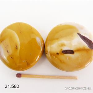 Mookait gefleckt Senf-Gelb 3,5 - 4 cm. Größe L
