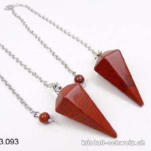 Pendel Jaspis rot facettiert 3 bis 4 cm