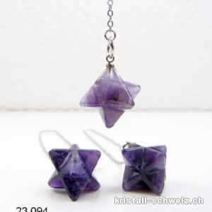 Pendel Amethyst - Merkaba Diagonal ca. 2 cm