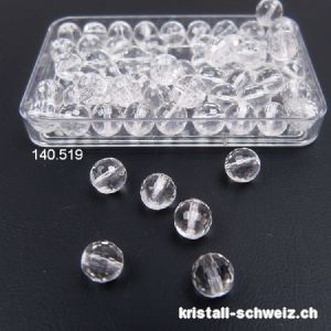 Bergkristall FACETTIERT, Kugel gelocht 5,5 - 6 mm