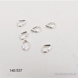 10 x Schutzöse für Stahlseil und Perlseide aus 925 Silber, L. 4 mm