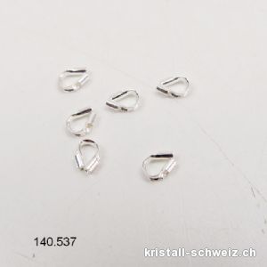 6 x Schutzöse für Stahlseil oder Seide aus 925 Silber, L. 4 mm