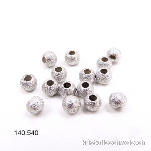 1 x Perle aus 925 Silber, diamantiert hell 4 mm / Bohrung 1,2 mm. SONDERANGEBOT