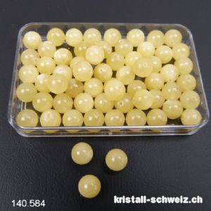 Calcit gelb hell, Kugel gelocht 6,5 mm