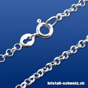 Rolokette Diamond Cut aus 925 Silber, L. 45 cm
