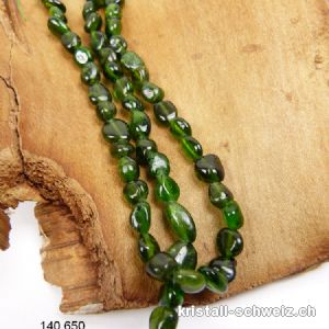 Strang Chromdiopsid Trommelsteine 4 bis 10 mm / 40 cm. SONDERANGEBOT